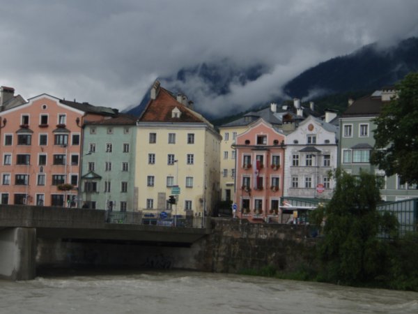 The town of Innsbruck and the mountains