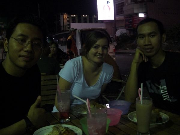 having dinner with Beni and his friend Yano in Jogjakarta