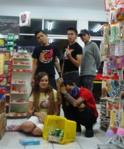 with Ahe's brother's and friends in the supermarket