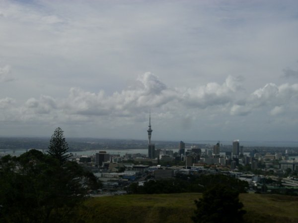 the view from Mt Eden towards the city centre
