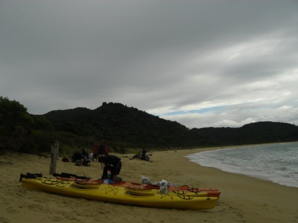 preparing the kayaks, the weather was quite grim as you can see