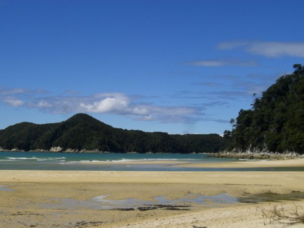 the tide out at Torrent Bay