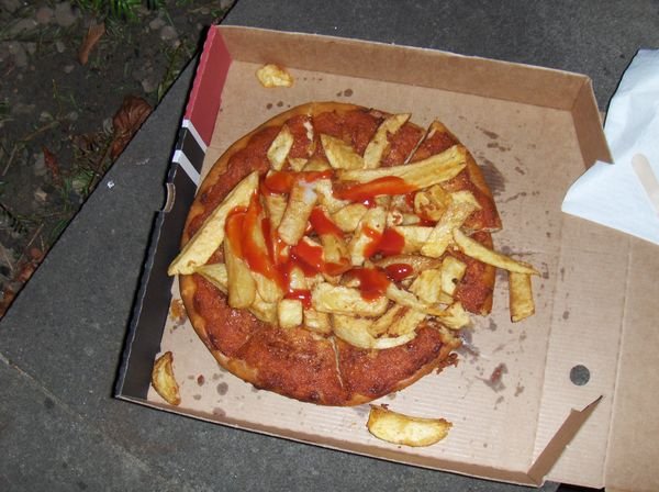 Fried Pizza with Chips on Top!
