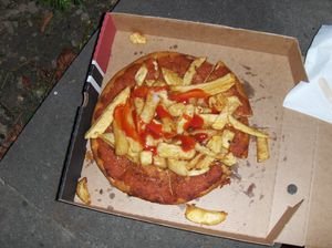 Fried Pizza with Chips on Top!
