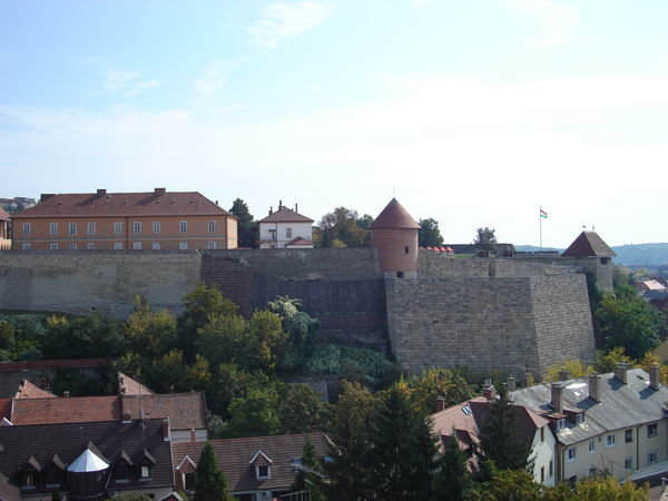 Fort from the top of the minaret in Eger