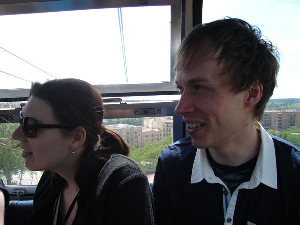 Duncan and Jo in the cable car
