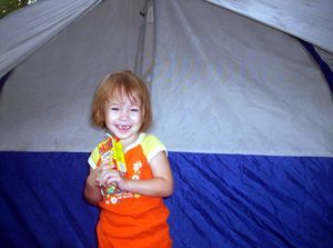 Madison Likes The tent !