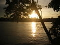 Sunset over the river in Tortuguero