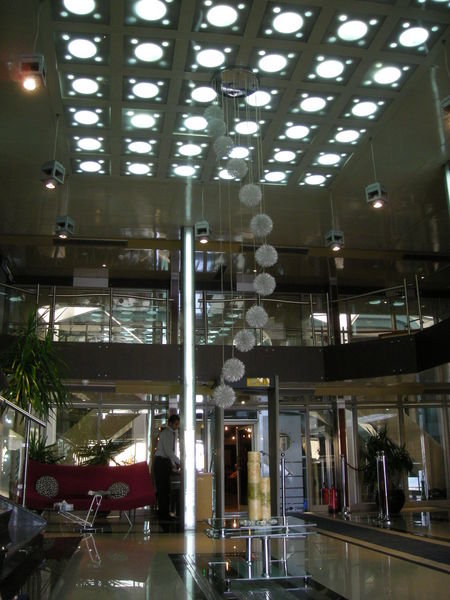 the lobby of the boat