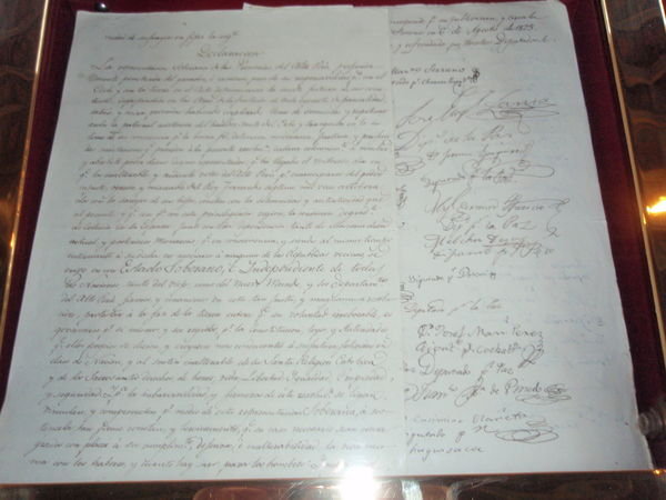 Bolivia's declaration of Independence