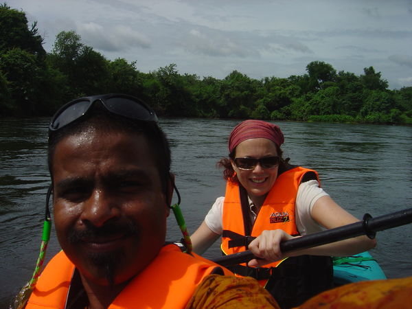 Attempting kayaking on River Kwai