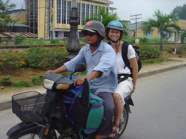 Me on route to airport in Hue