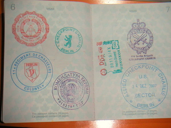 Passport Stamps from Checkpoint Charlie Photo