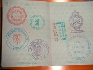 Passport Stamps from Checkpoint Charlie