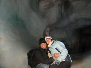 Inside a glacier cave on Mt. Titlis