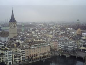 View from top of Grossmünster