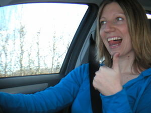 I'm driving on the left hand side! YEAH!