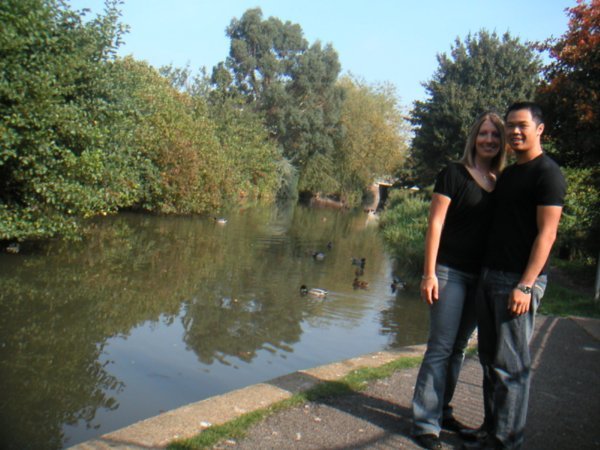 Standing next to the canal