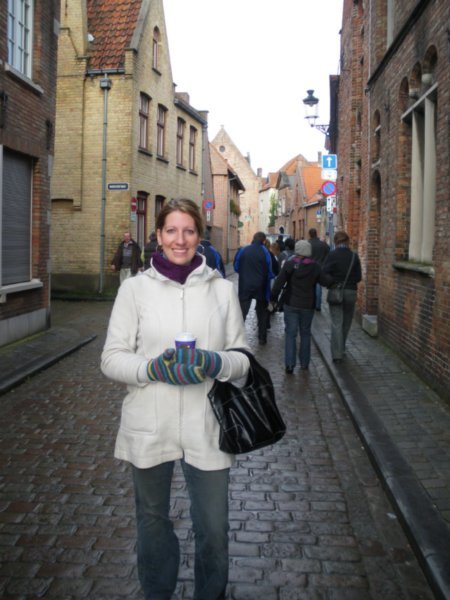 Bri on the streets of Bruges