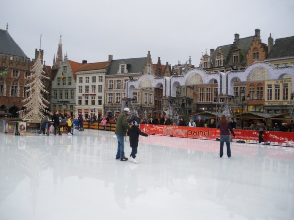 Skating rink in central Bruges