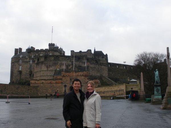 Standing outside Edinburgh Castle