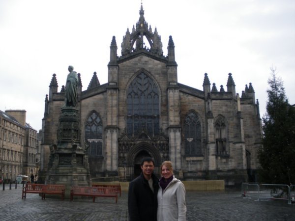 Standing in front of St.Gile's Cathedral