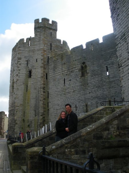 Us in front of Caernarfon Castle