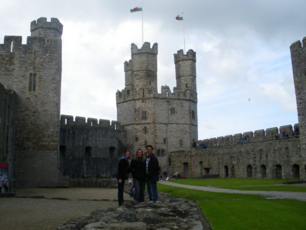 Us and Heather on Caernarfon Castle Grounds
