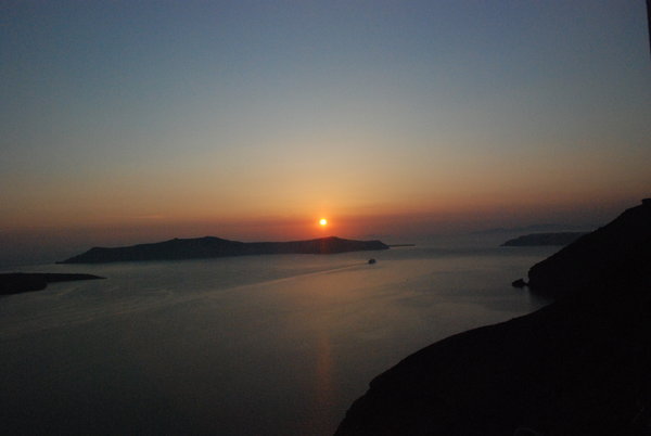 Sunset over Thirasia Island