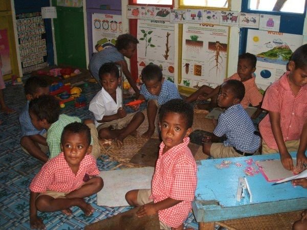 fiji school with the Adorable children