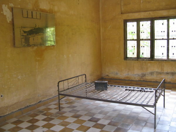Classroom turned into torture chamber in Tuol Sleng...