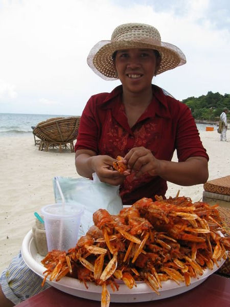 Fresh lobster on the beach...well you hope its fresh lobster on the beach...