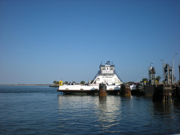 The ferry leaving the dock
