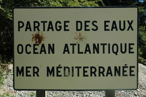 Col de Minier; waterscheiding Middellandse zee en Atlantische oceaan