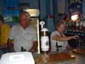 Mr and Mrs Vickers serving the first of many Steins of Warsteiner