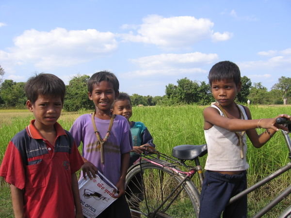 Kids in a field