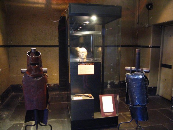 The Ned Kelly display at Melbourne gaol