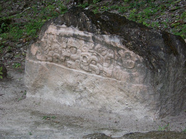 Close up of stela