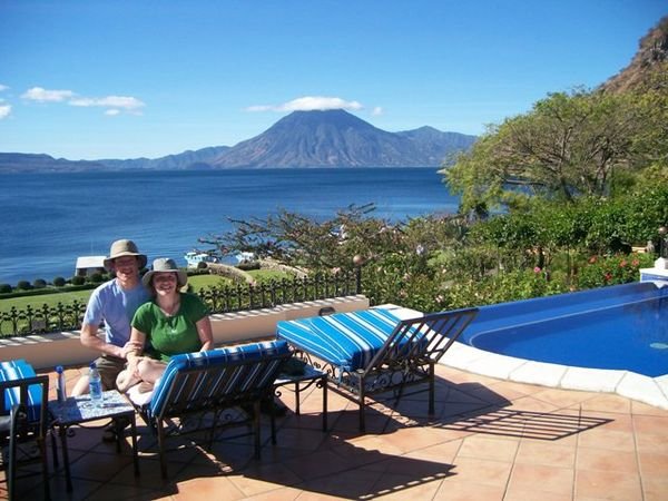 Brett and Christy at Hotel Atitlán