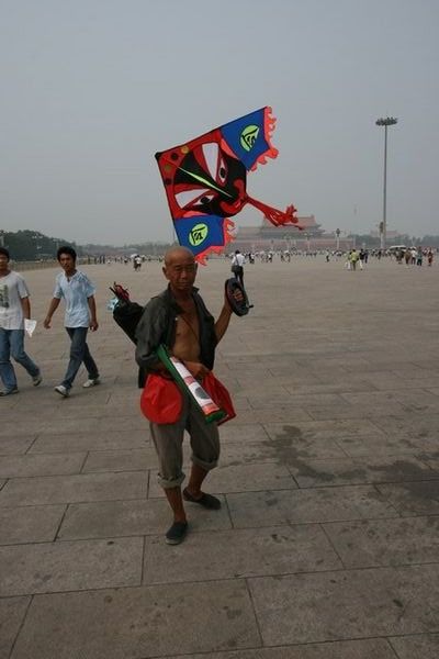 Selling kites in Tiananmen square