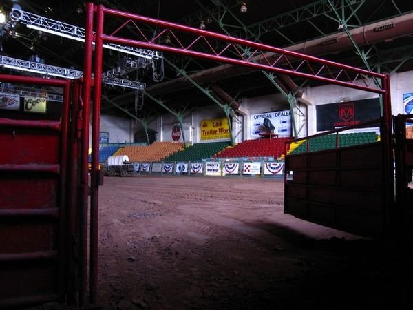 Inside rodeo stadium