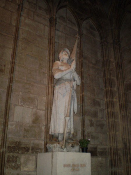 Statue of Joan of Arc inside the Notre Dame