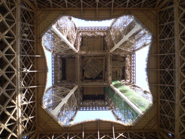 The underbelly of the Eiffel Tower