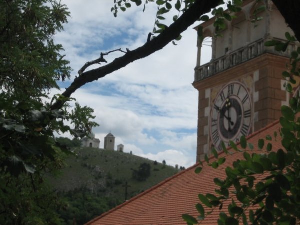 A view of the Holy hill from the Clock of Saint Wenceslas
