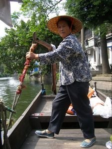 Our oarswoman serenading us in Suzhou