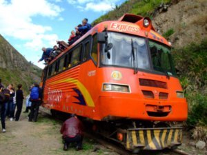 Our bus, sorry train, on the Devil´s nose railway