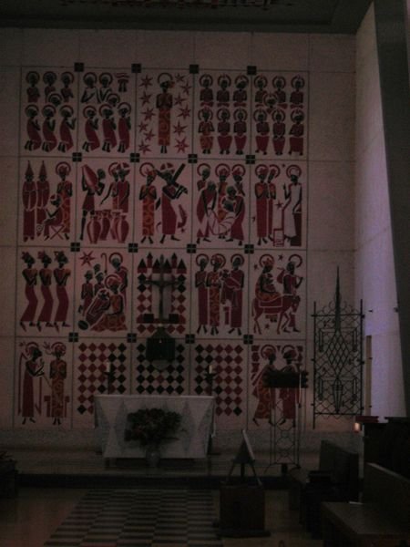 Coptic artwork behind the altar (you'll notice that Jesus and all the other characters in his life story are black)