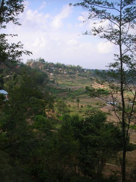 view of the valley on the way to Bungamati