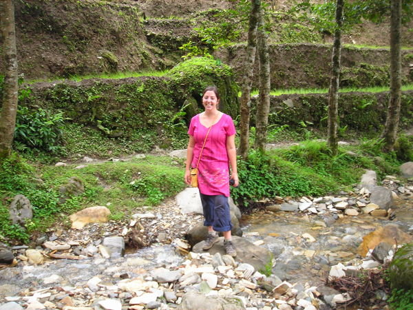 crossing the stream on the way home
