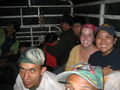 Esther, me, and our new friends crammed in the back of the truck to Kathmandu